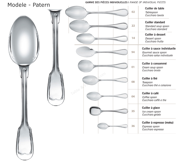 Dessert spoon chinon Christofle silver flatware 00027014